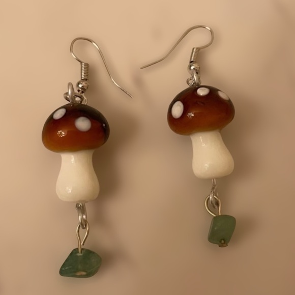 1/14/23 - 3 for $21 mushroom and aventurine chips earrings - Picture 2 of 2